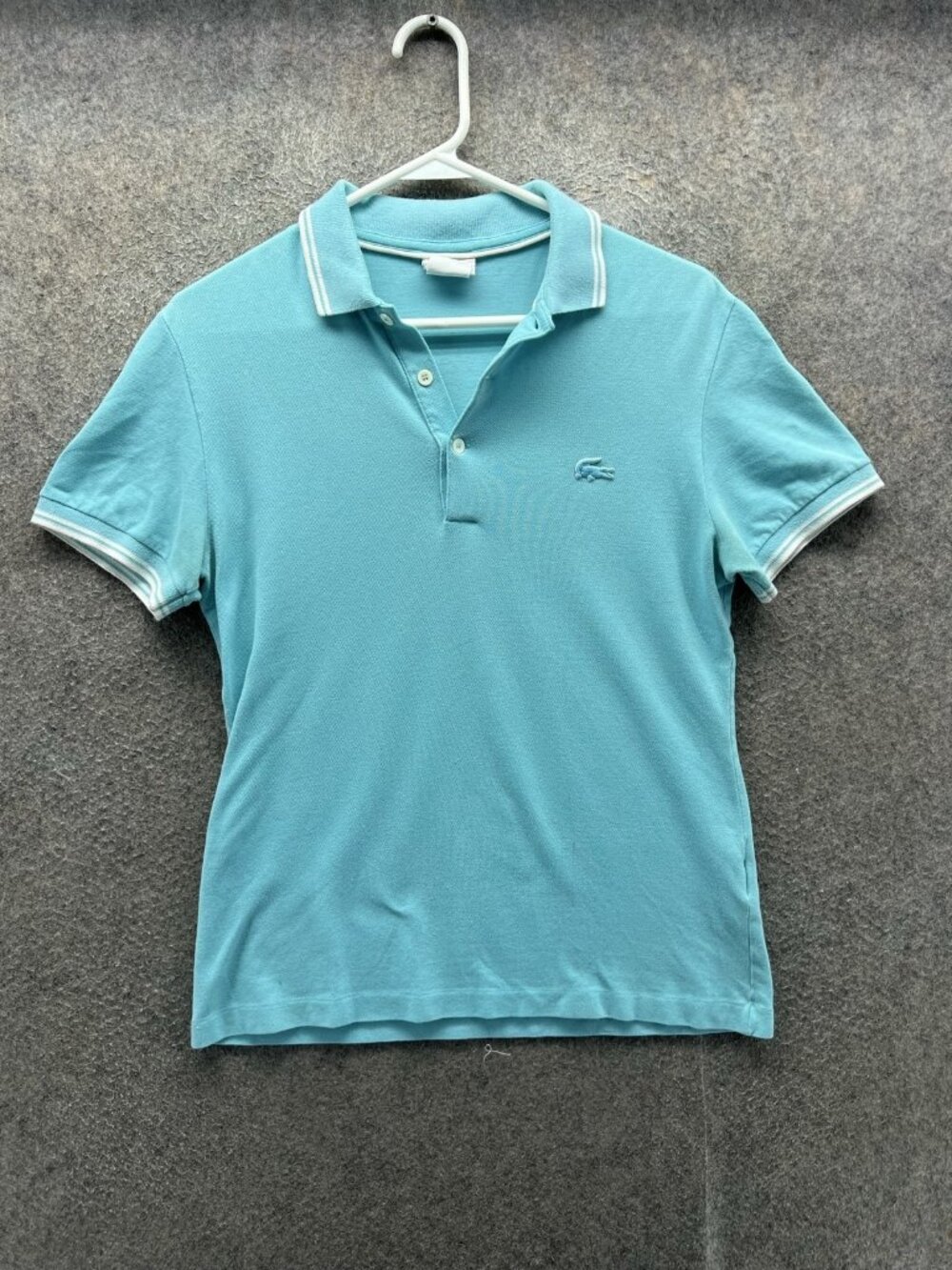 Lacoste Polo Shirt Women 2 Blue Collared Short Sleeve Cotton Pique Knit Logo
